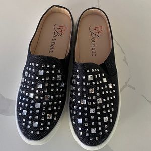 EY Boutique Black Rhinestone Sneaker Slide size 8-8.5